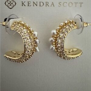 Kendra Scott Gold and Silver Crescent Hoop Earrings